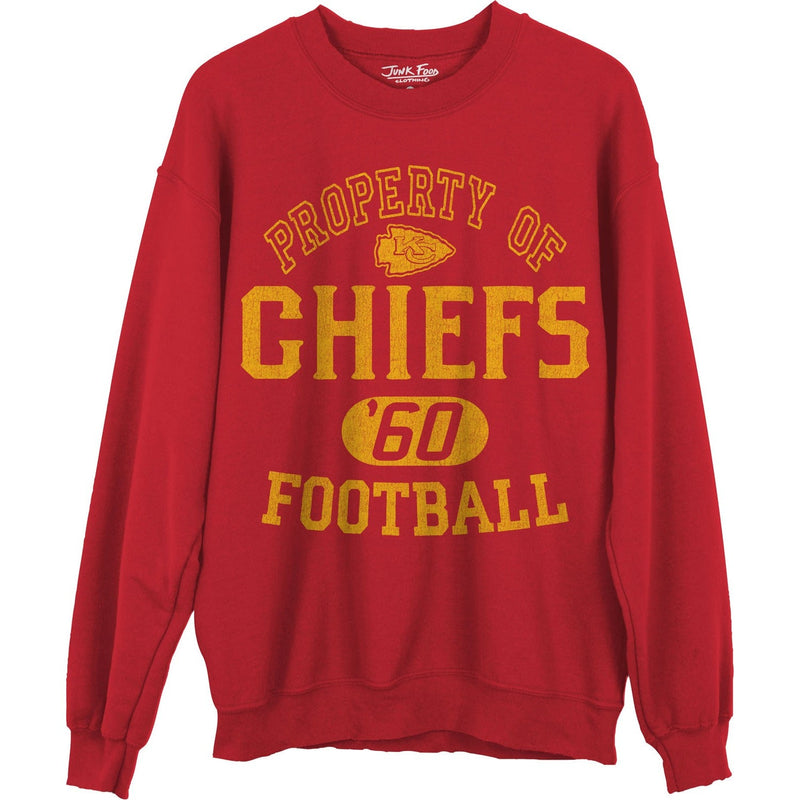 Junk Food - Unisex Chiefs Property Crew Neck Fleece Sweatshirt