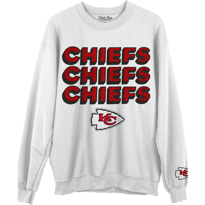 Junk Food - Unisex Chiefs Repeat Bling Crew Neck Fleece Sweatshirt