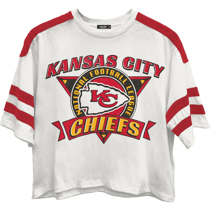 Junk Food - Womens Chiefs Striped Crop T-Shirt