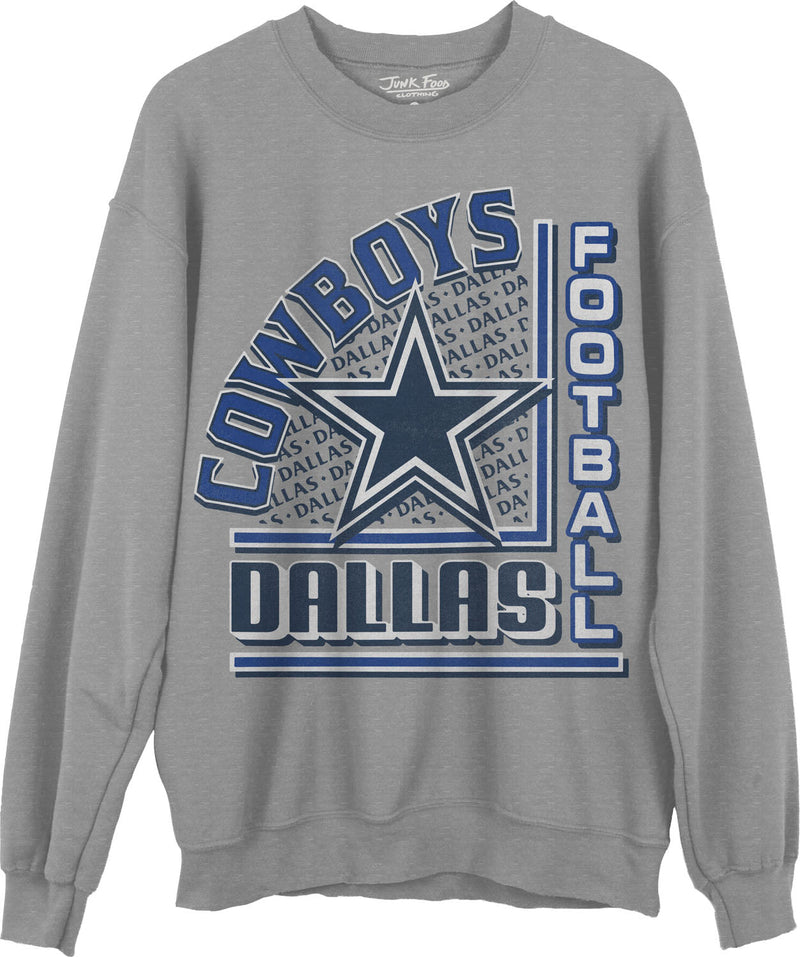 Junk Food - Unisex Cowboys Backfield Crew Neck Fleece Sweatshirt
