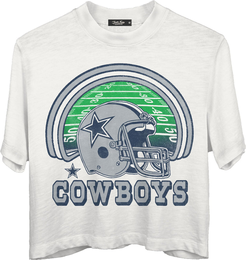 Junk Food - Womens Cowboys Game Time Mn Crop T-Shirt