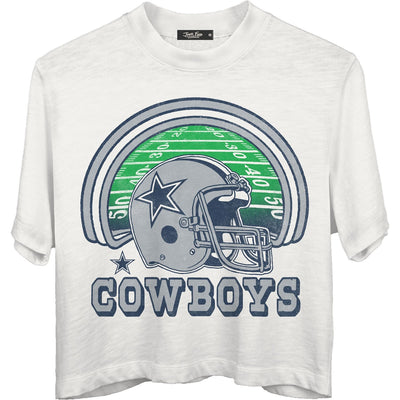 Junk Food - Womens Cowboys Game Time Mn Crop T-Shirt