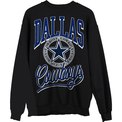 Junk Food - Unisex Cowboys Glitter Crew Neck Fleece Sweatshirt