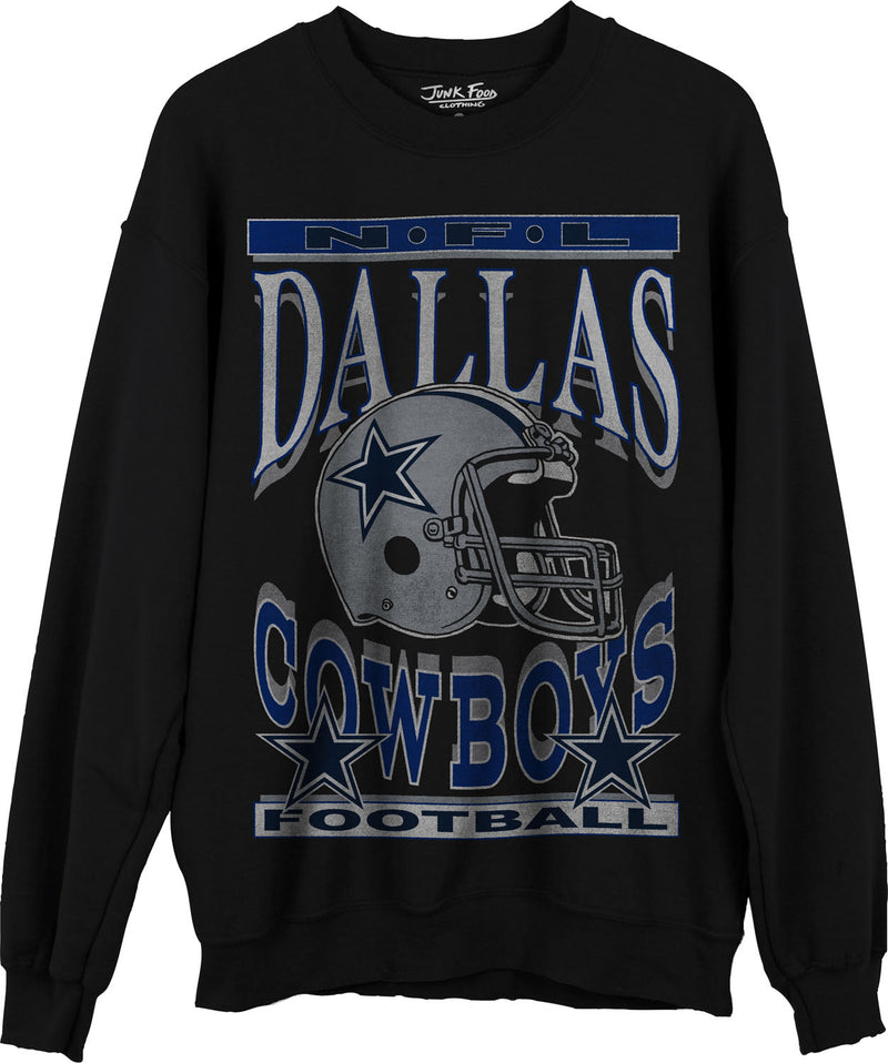Junk Food - Unisex Cowboys Helmet Crew Neck Fleece Sweatshirt