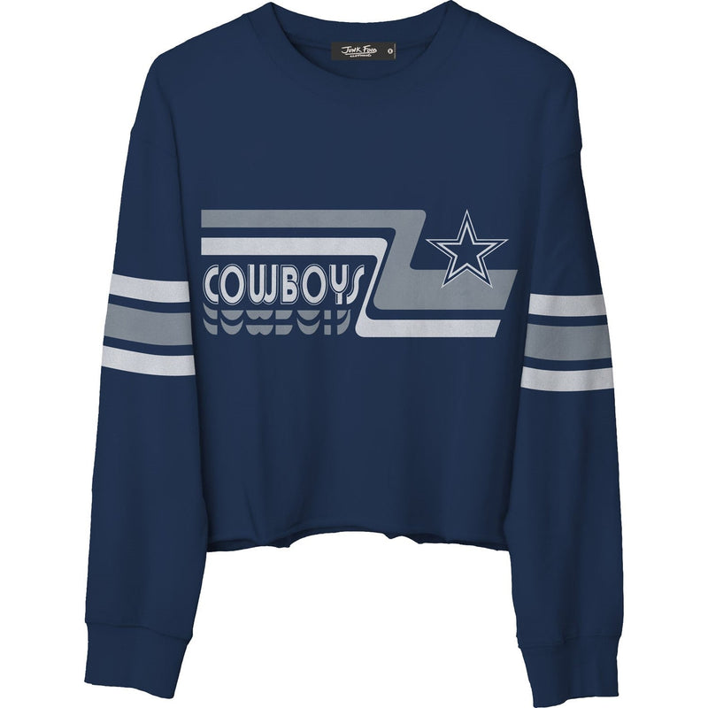 Junk Food - Womens Cowboys Retro Crop Fleece Sweatshirt