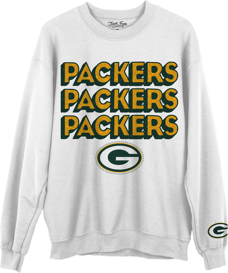 Junk Food - Unisex Packers Repeat Bling Crew Neck Fleece Sweatshirt