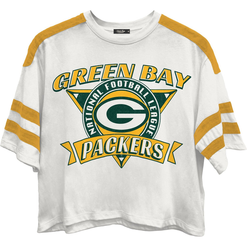Junk Food - Womens Packers Striped Crop T-Shirt