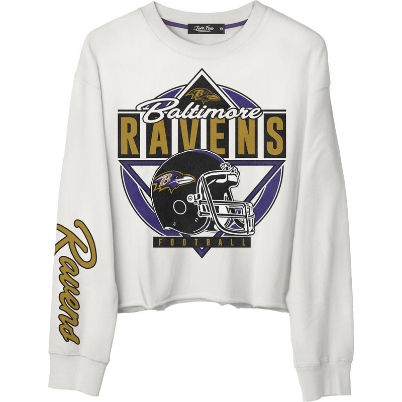 Junk Food - Womens Ravens Helmet Crop Fleece Sweatshirt