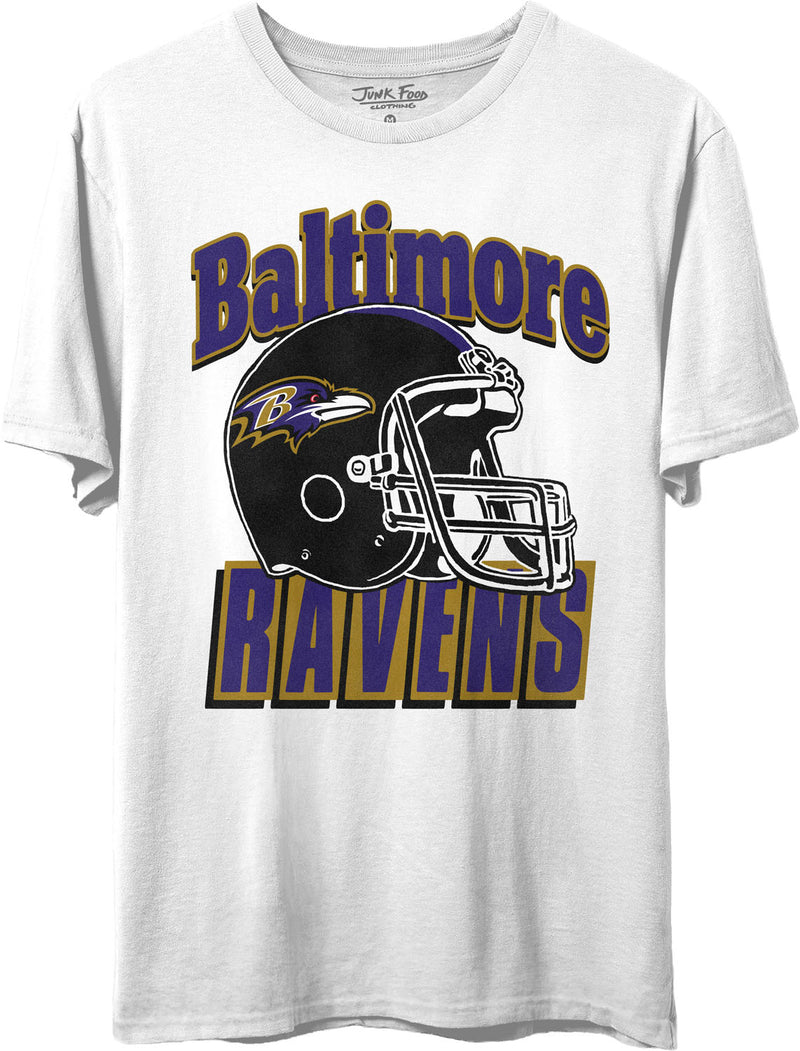Junk Food - Unisex Ravens Throwback Helmet T-Shirt