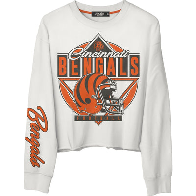 Junk Food - Womens Bengals Helmet Crop Fleece Sweatshirt