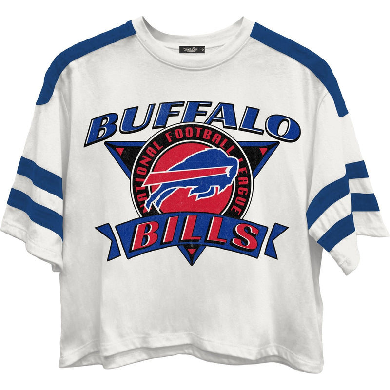 Junk Food - Womens Bills Striped Crop T-Shirt