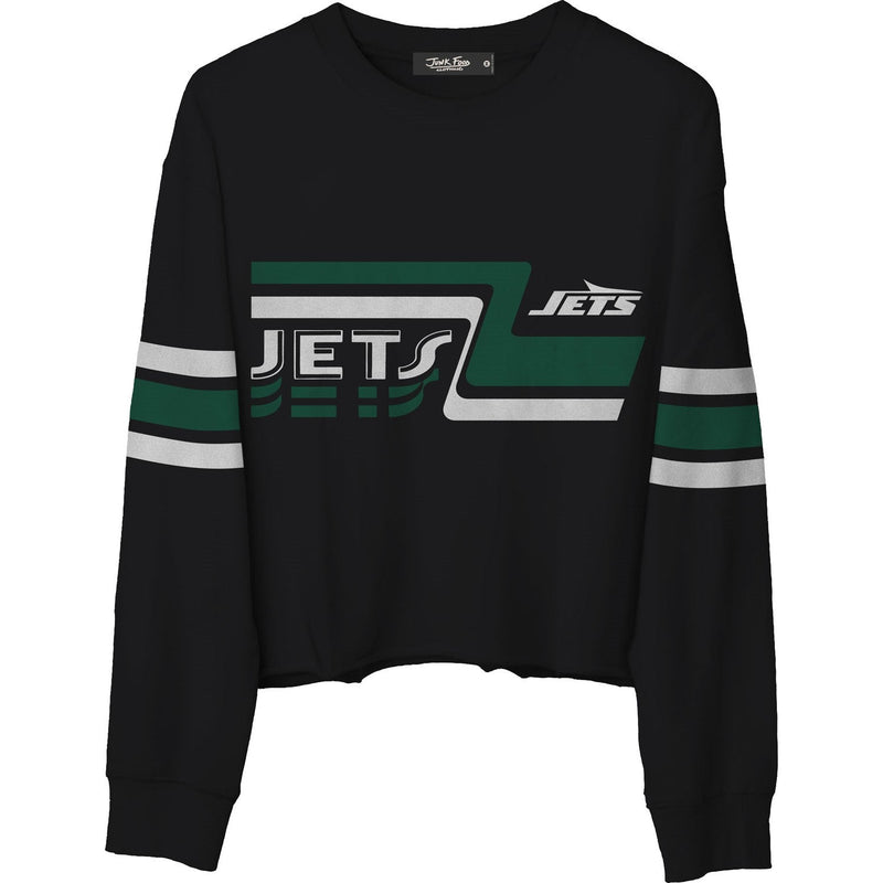 Junk Food - Womens Jets Retro Crop Fleece Sweatshirt