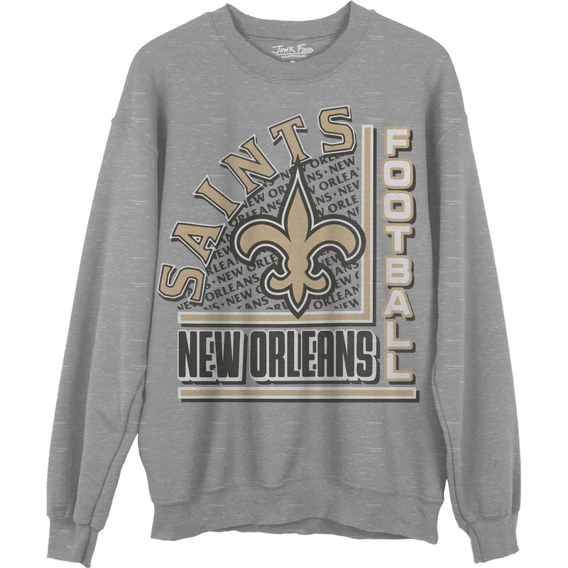 Junk Food - Unisex Saints Backfield Crew Neck Fleece Sweatshirt