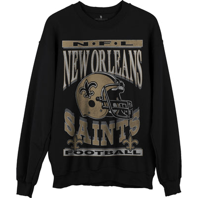 Junk Food - Unisex Saints Helmet Crew Neck Fleece Sweatshirt