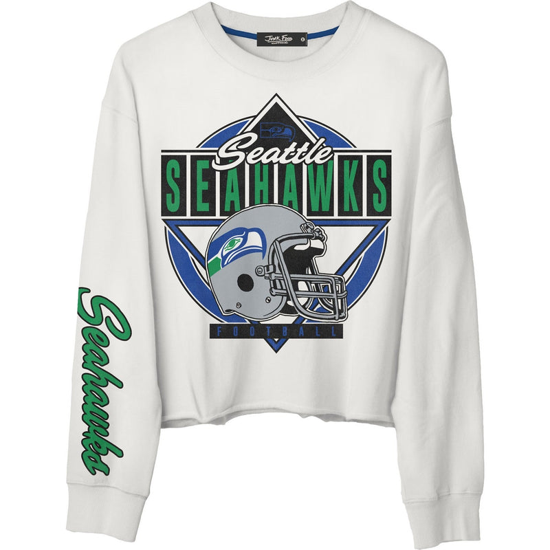 Junk Food - Womens Seahawks Helmet Crop Fleece Sweatshirt