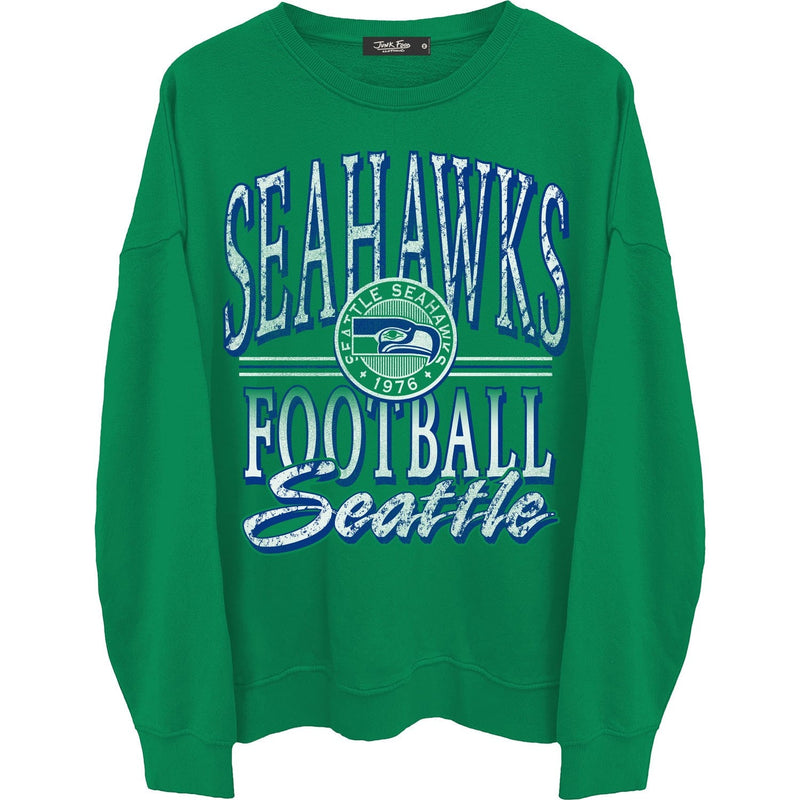 Junk Food - Mens Seahawks Lateral Crew Neck Fleece Sweatshirt