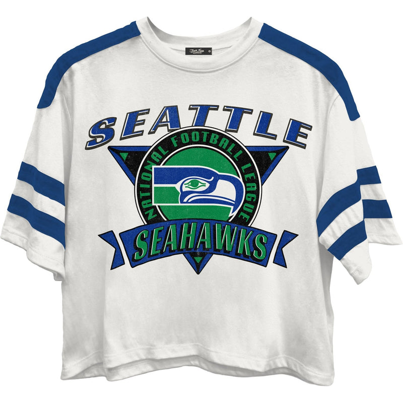 Junk Food - Womens Seahawks Striped Crop T-Shirt