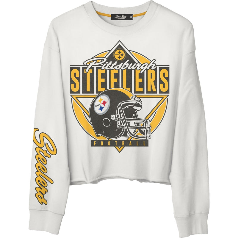 Junk Food - Womens Steelers Helmet Crop Fleece Sweatshirt