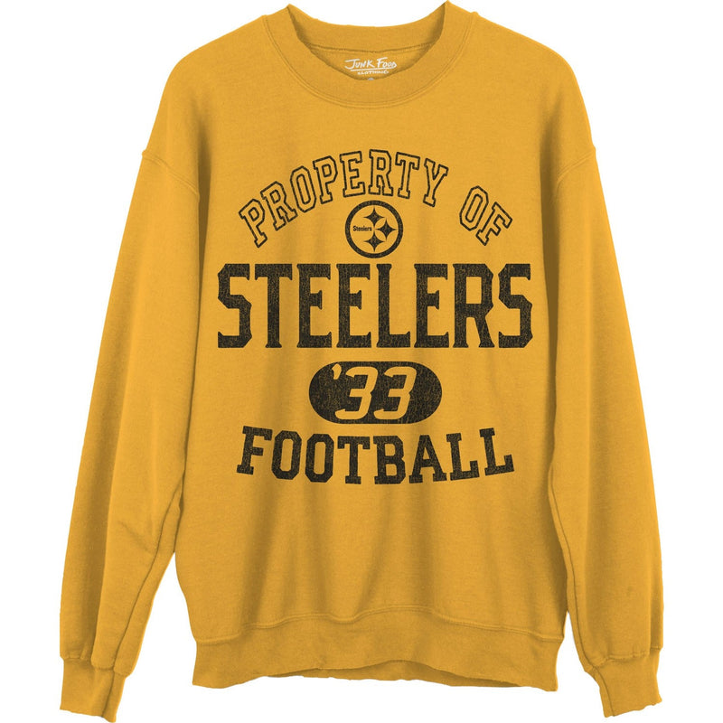 Junk Food - Unisex Steelers Property Crew Neck Fleece Sweatshirt