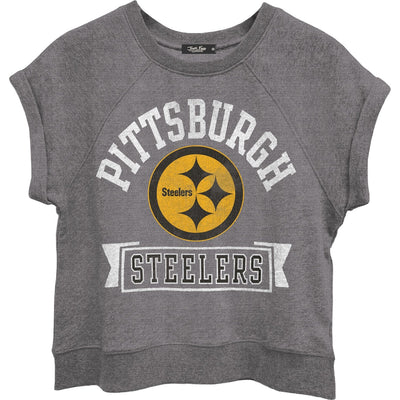 Junk Food - Womens Steelers Raglan Fleece Tank Sweater