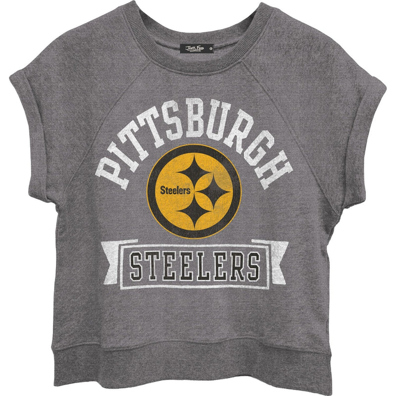 Junk Food - Womens Steelers Raglan Fleece Tank Sweater