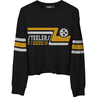 Junk Food - Womens Steelers Retro Crop Fleece Sweatshirt