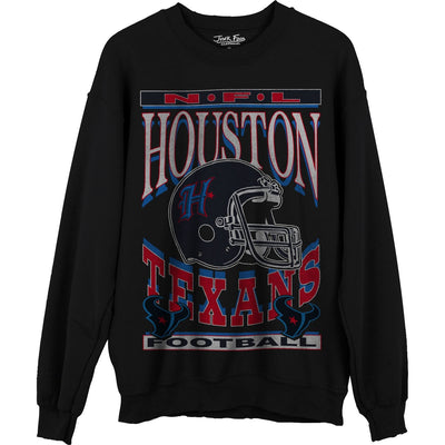 Junk Food - Unisex Texans Helmet Crew Neck Fleece Sweatshirt