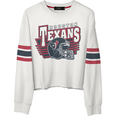 Junk Food - Womens Texans Kickoff Crop Crew Neck Sweatshirt