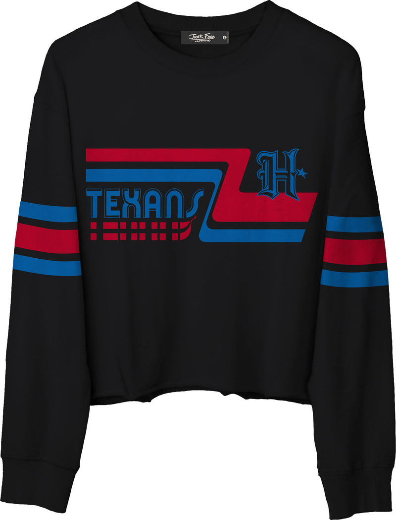 Junk Food - Womens Texans Retro Crop Fleece Sweatshirt