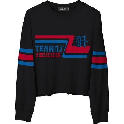 Junk Food - Womens Texans Retro Crop Fleece Sweatshirt