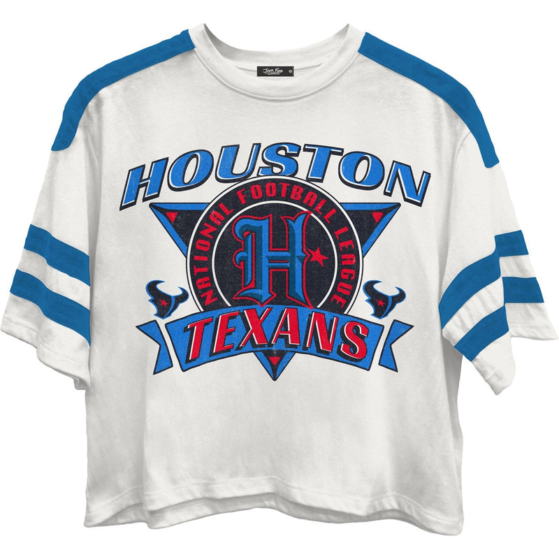 Junk Food - Womens Texans Striped Crop T-Shirt