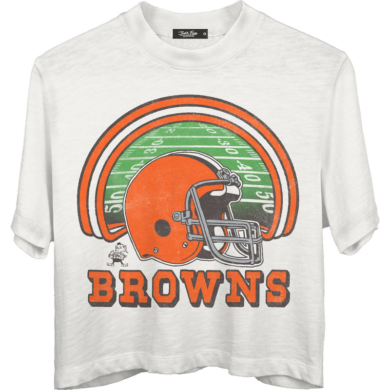 Junk Food - Womens Browns Game Time Mn Crop T-Shirt