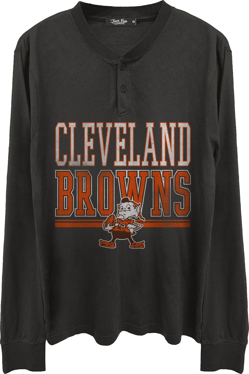 Junk Food - Mens Browns Long Sleeve Henley