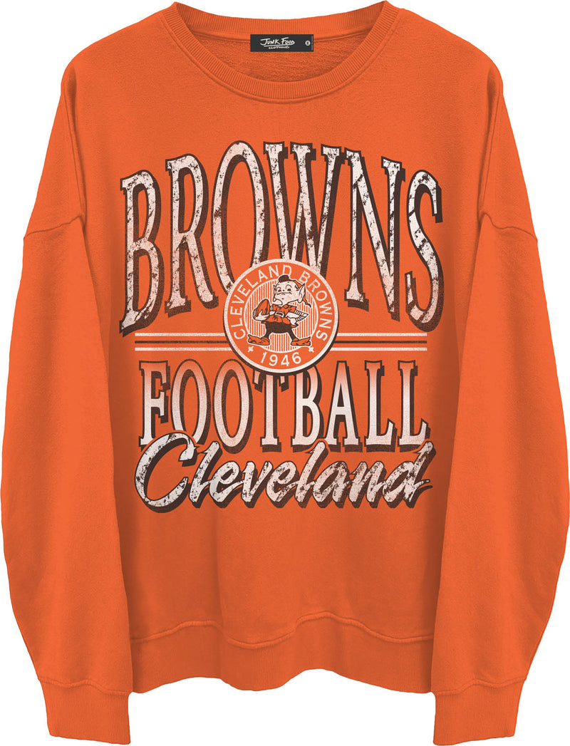 Junk Food - Mens Browns Lateral Crew Neck Fleece Sweatshirt