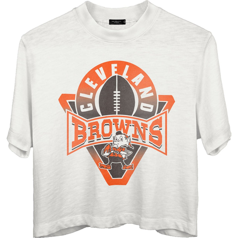 Junk Food - Womens Browns Mock Neck Crop T-Shirt