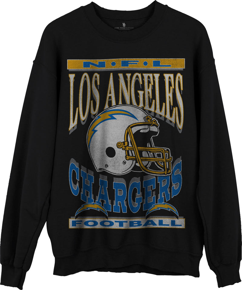 Junk Food - Unisex Chargers Helmet Crew Neck Fleece Sweatshirt