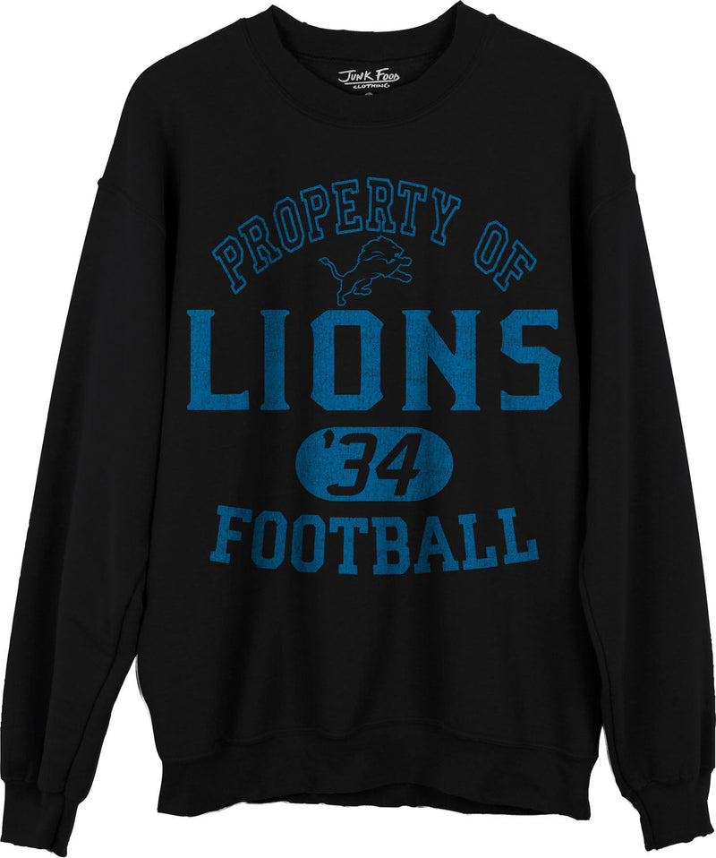 Junk Food - Unisex Lions Property Crew Neck Fleece Sweatshirt