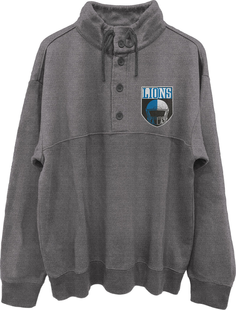 Junk Food - Mens Lions Slant 1/4 Button Up Fleece Sweater