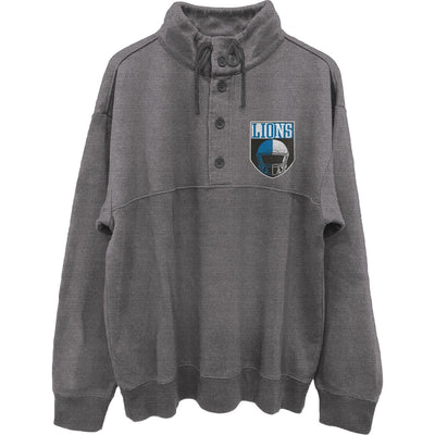 Junk Food - Mens Lions Slant 1/4 Button Up Fleece Sweater