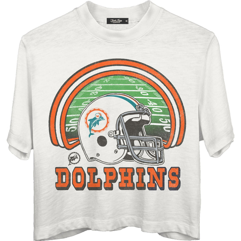 Junk Food - Womens Dolphins Game Time Mn Crop T-Shirt