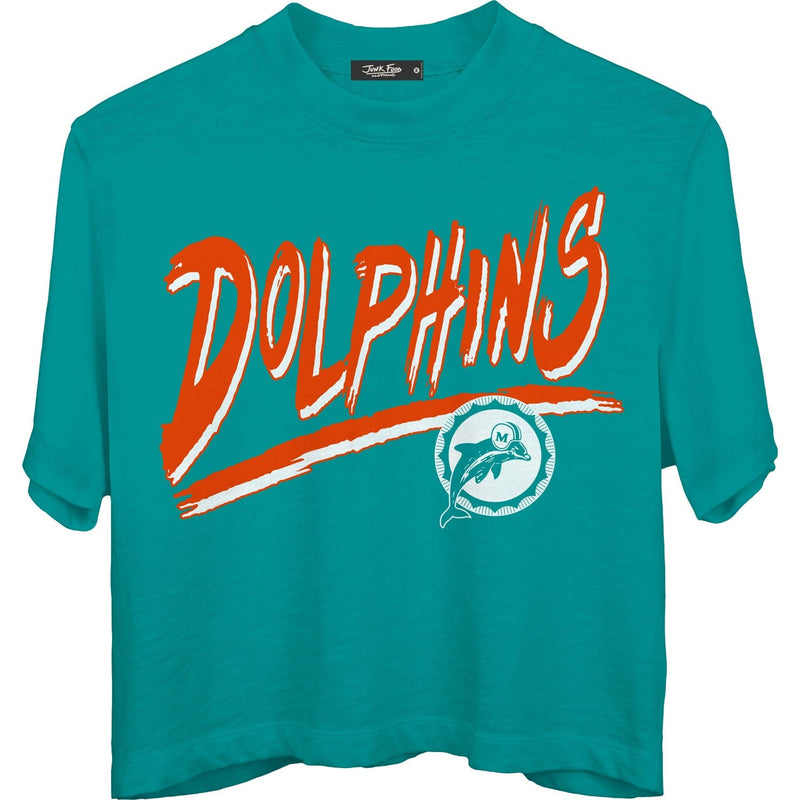Junk Food - Womens Dolphins Thrill Mn Crop T-Shirt