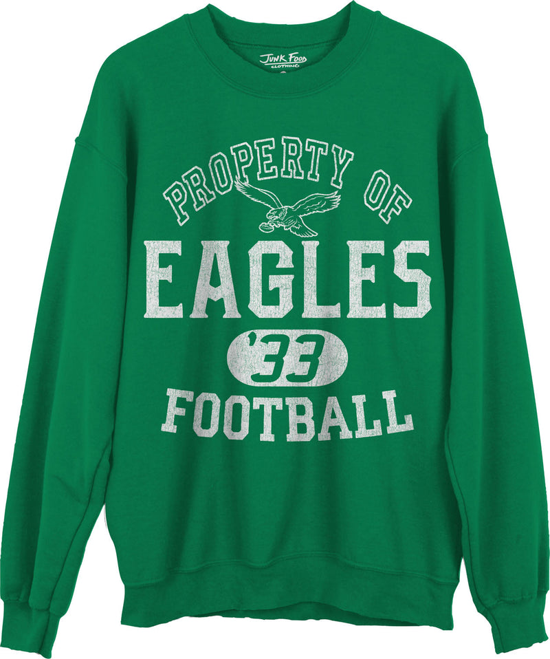 Junk Food - Unisex Eagles Property Crew Neck Fleece Sweatshirt