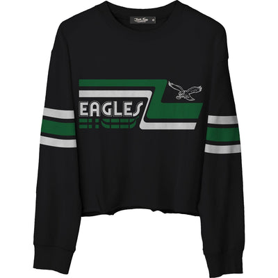 Junk Food - Womens Eagles Retro Crop Fleece Sweatshirt