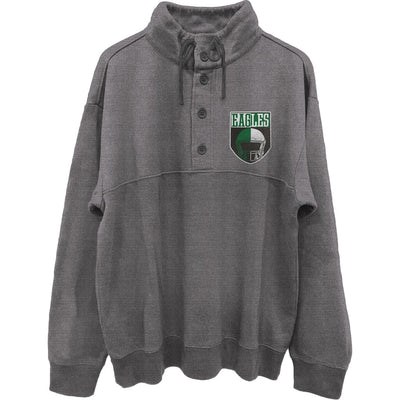 Junk Food - Mens Eagles Slant 1/4 Button Up Fleece Sweater