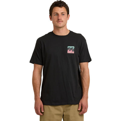 Billabong - Mens Crayon Wave Premium Short Sleeve T-Shirt — Washed Black
