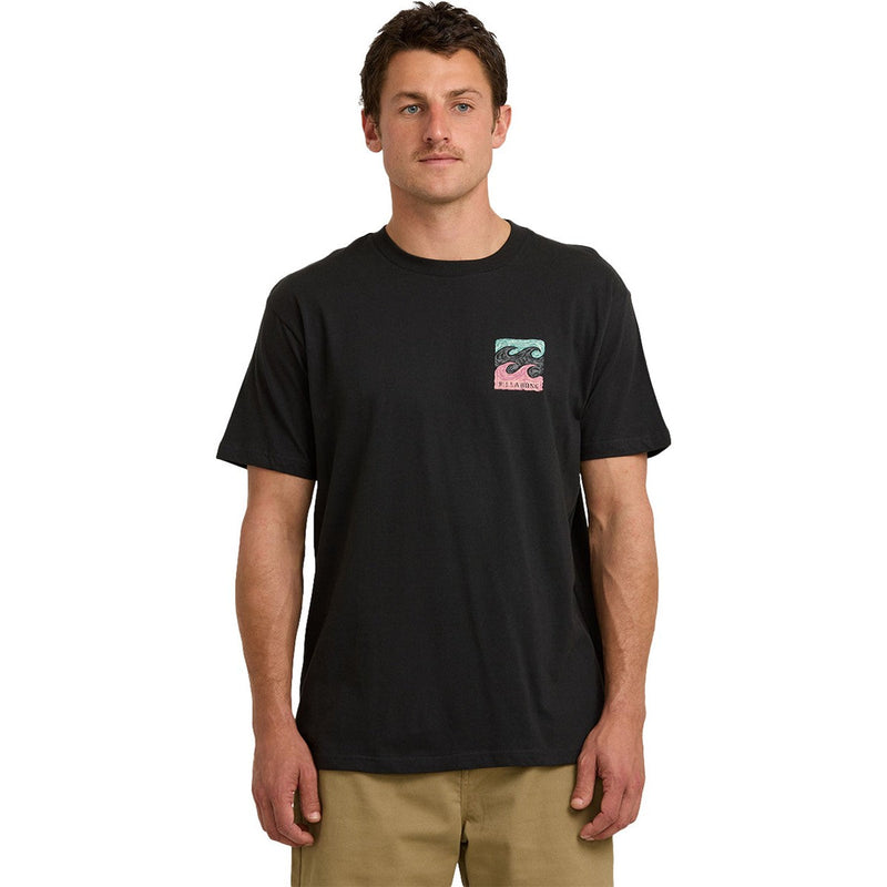 Billabong - Mens Crayon Wave Premium Short Sleeve T-Shirt — Washed Black