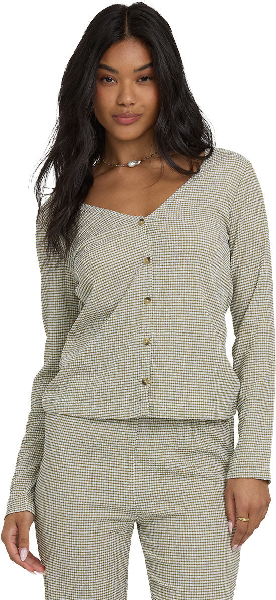 Billabong - Womens Hot Check Long Sleeve Knit Top