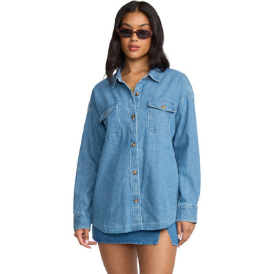 Billabong - Womens Fadeaway Denim Shacket