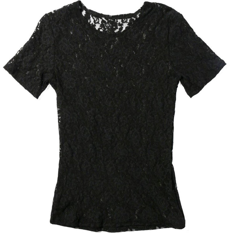 Hanky Panky - Womens Signature Lace Short Sleeve Top — Black