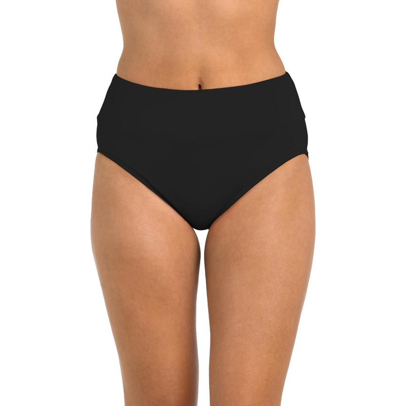 24Th & Ocean - Womens Solid High Waist Spliced Pant Bottoms — Black